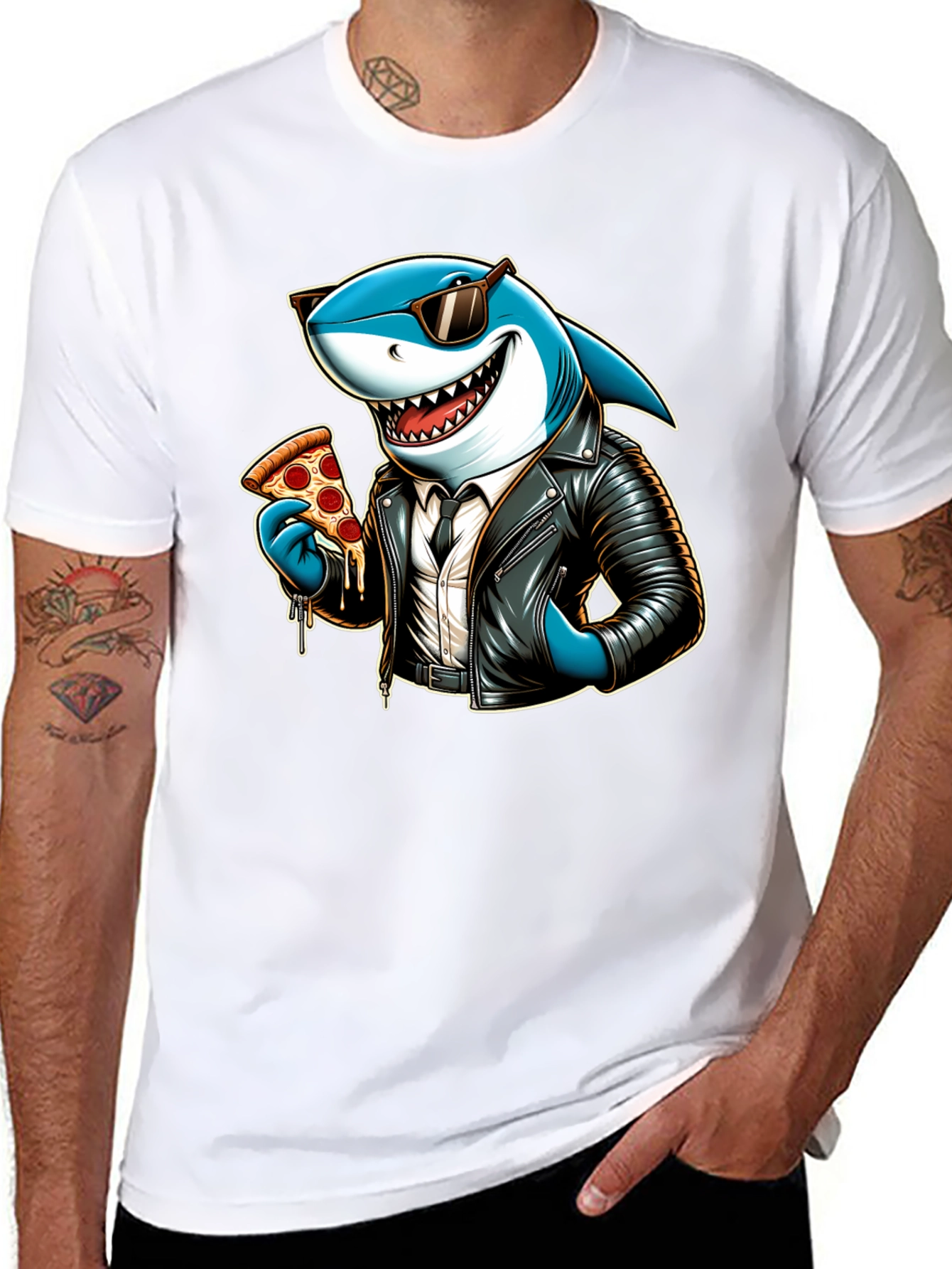 Cool Shark Pizza Graphic Tee