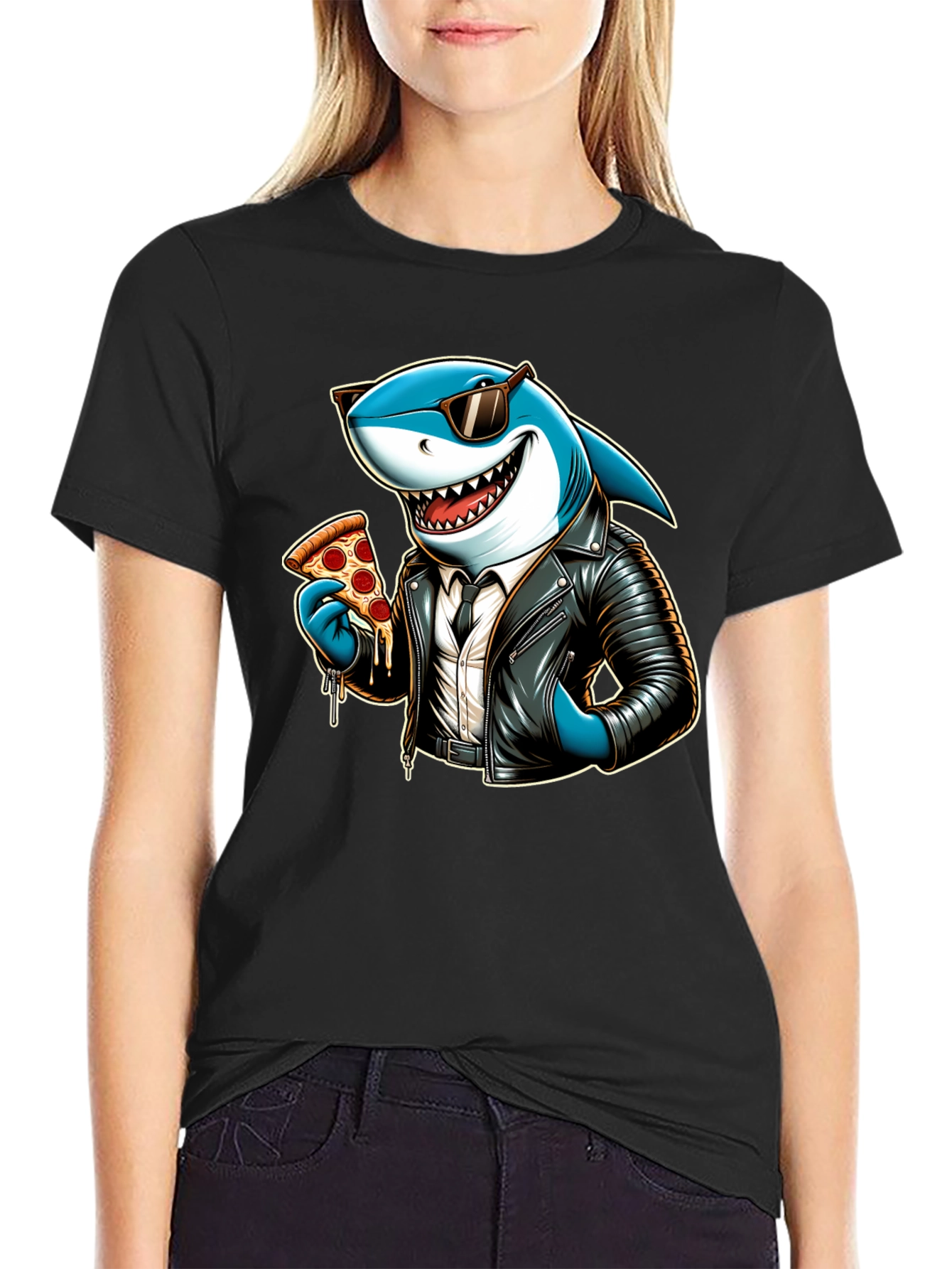 Cool Shark Pizza Graphic Tee