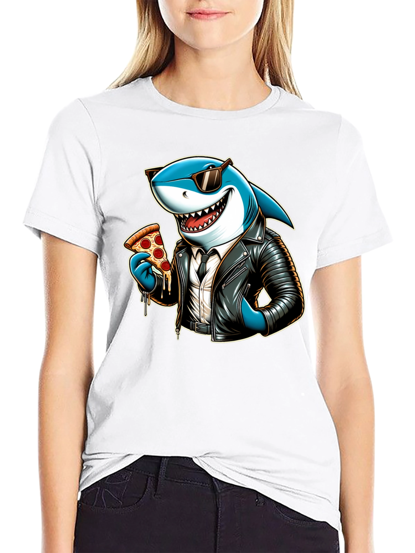 Cool Shark Pizza Graphic Tee