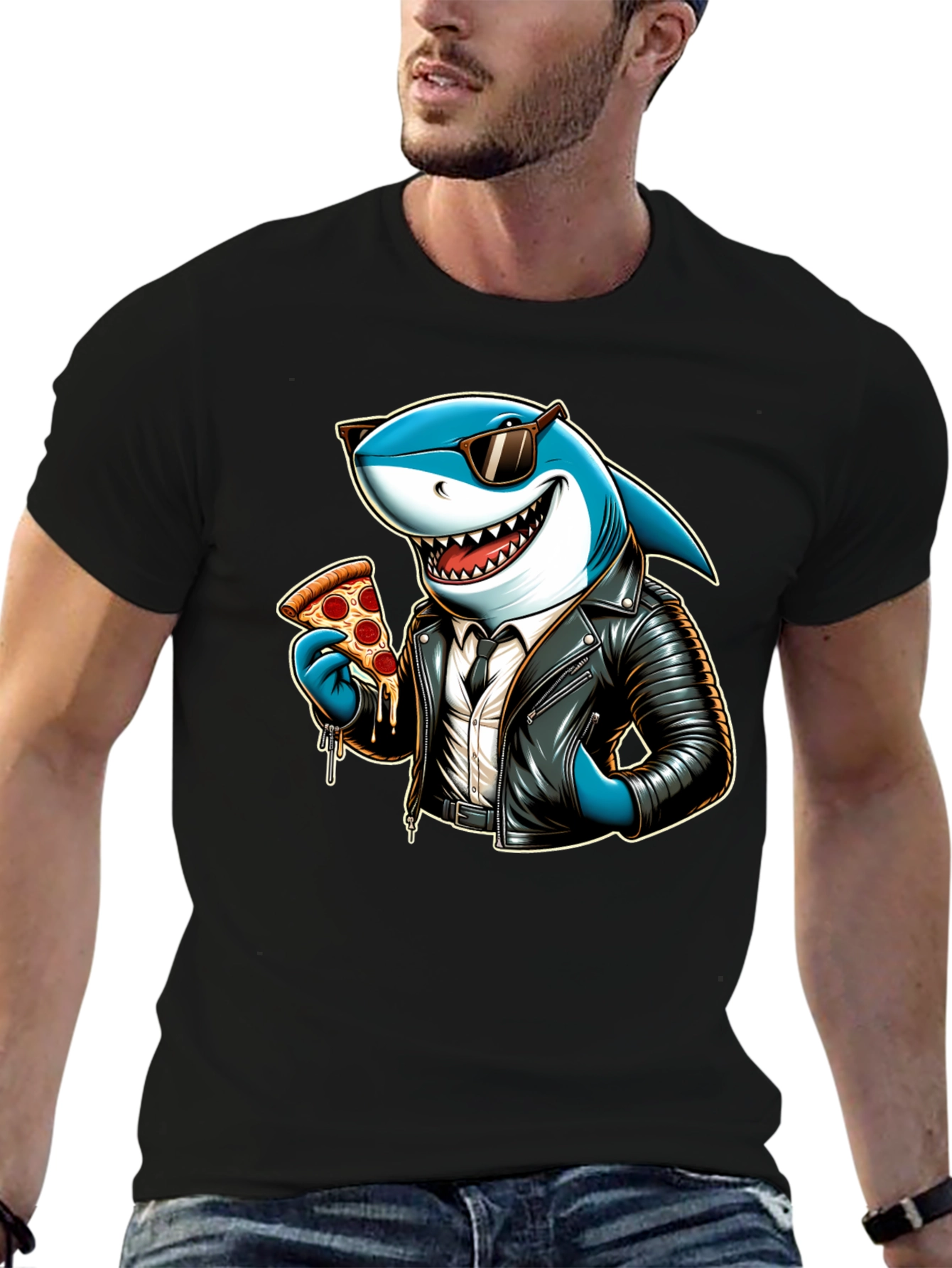 Cool Shark Pizza Graphic Tee