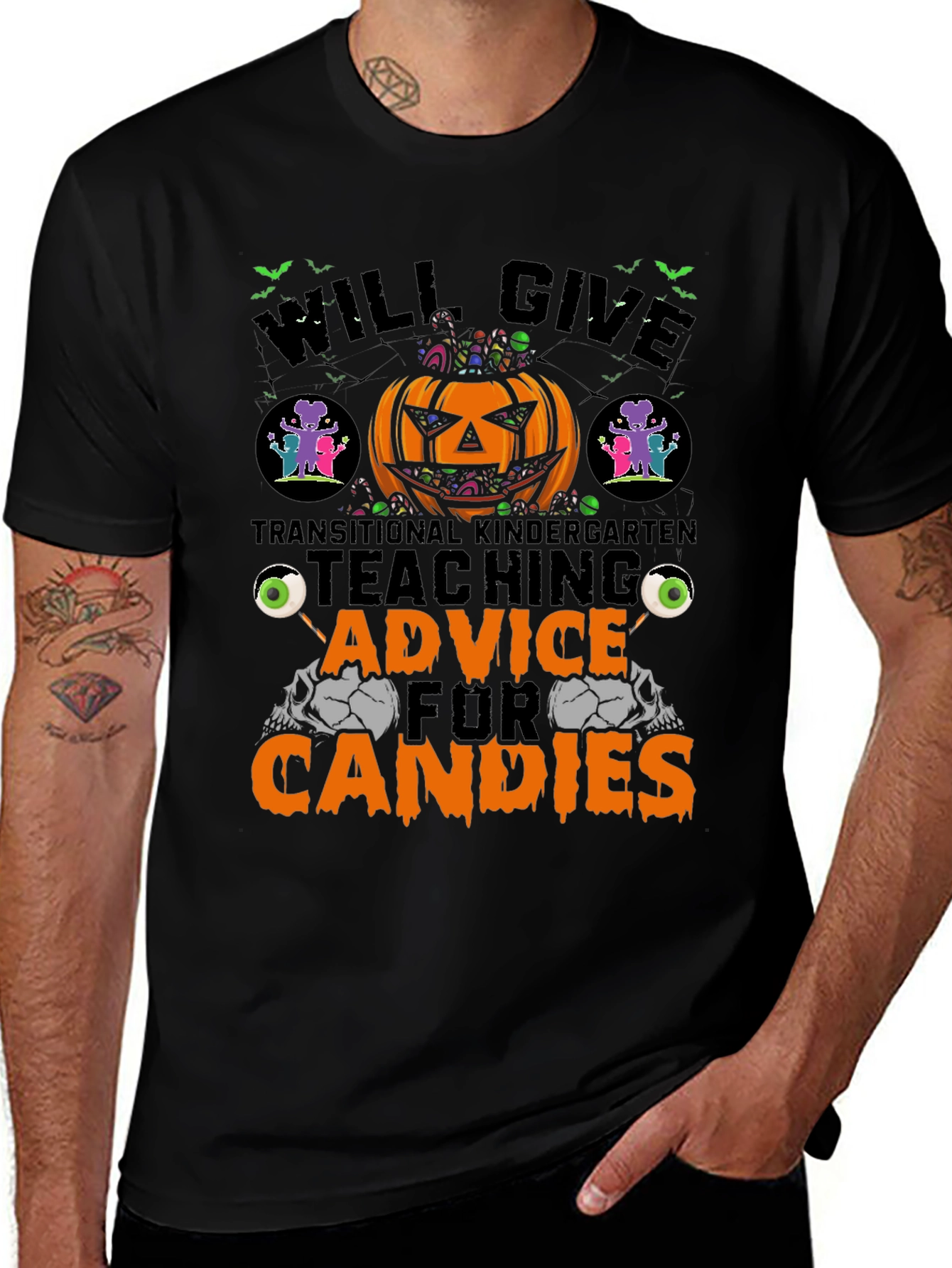 Halloween Teacher T-Shirt: Teaching Advice for Candies