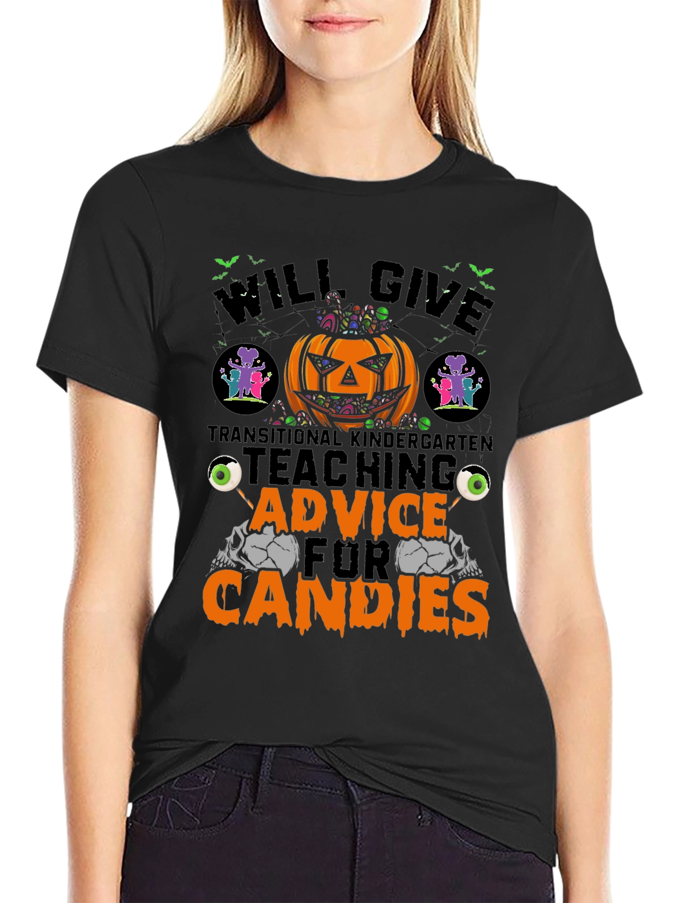 Halloween Teacher T-Shirt: Teaching Advice for Candies
