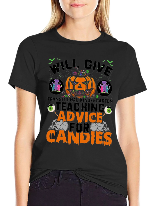 Halloween Teacher T-Shirt: Teaching Advice for Candies