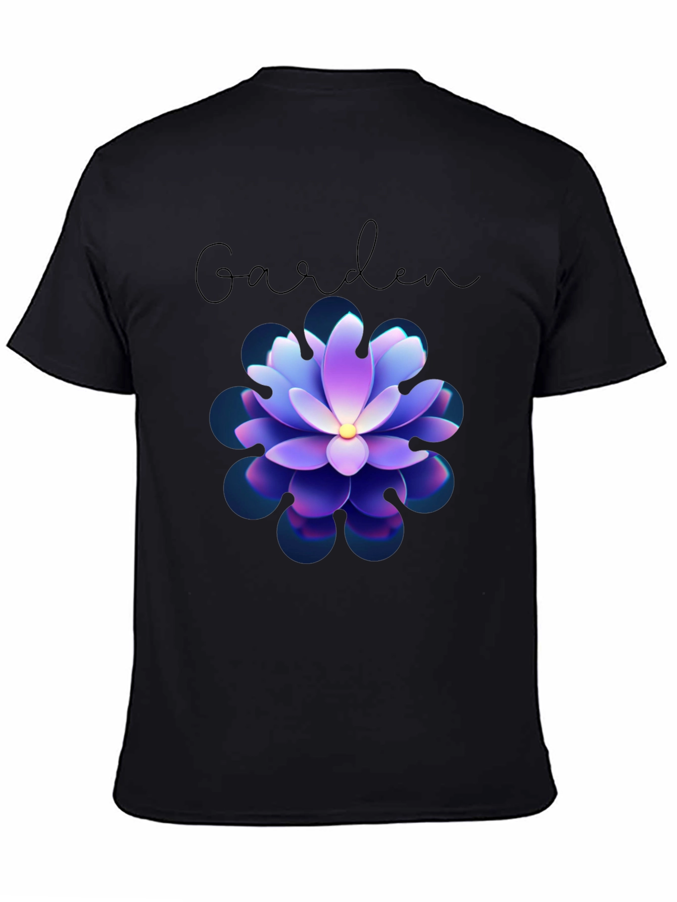 Garden Floral T-Shirt - Stylish Mens Black Tee