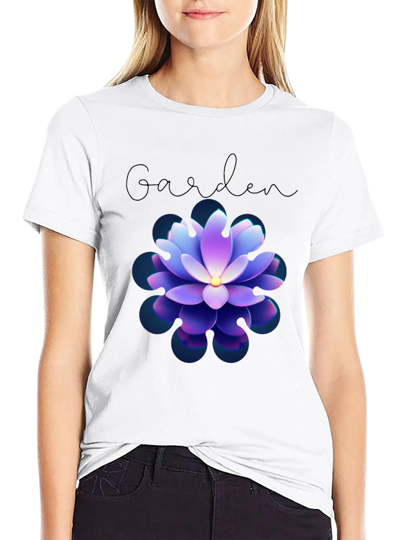 Garden Floral T-Shirt - Stylish Mens Black Tee