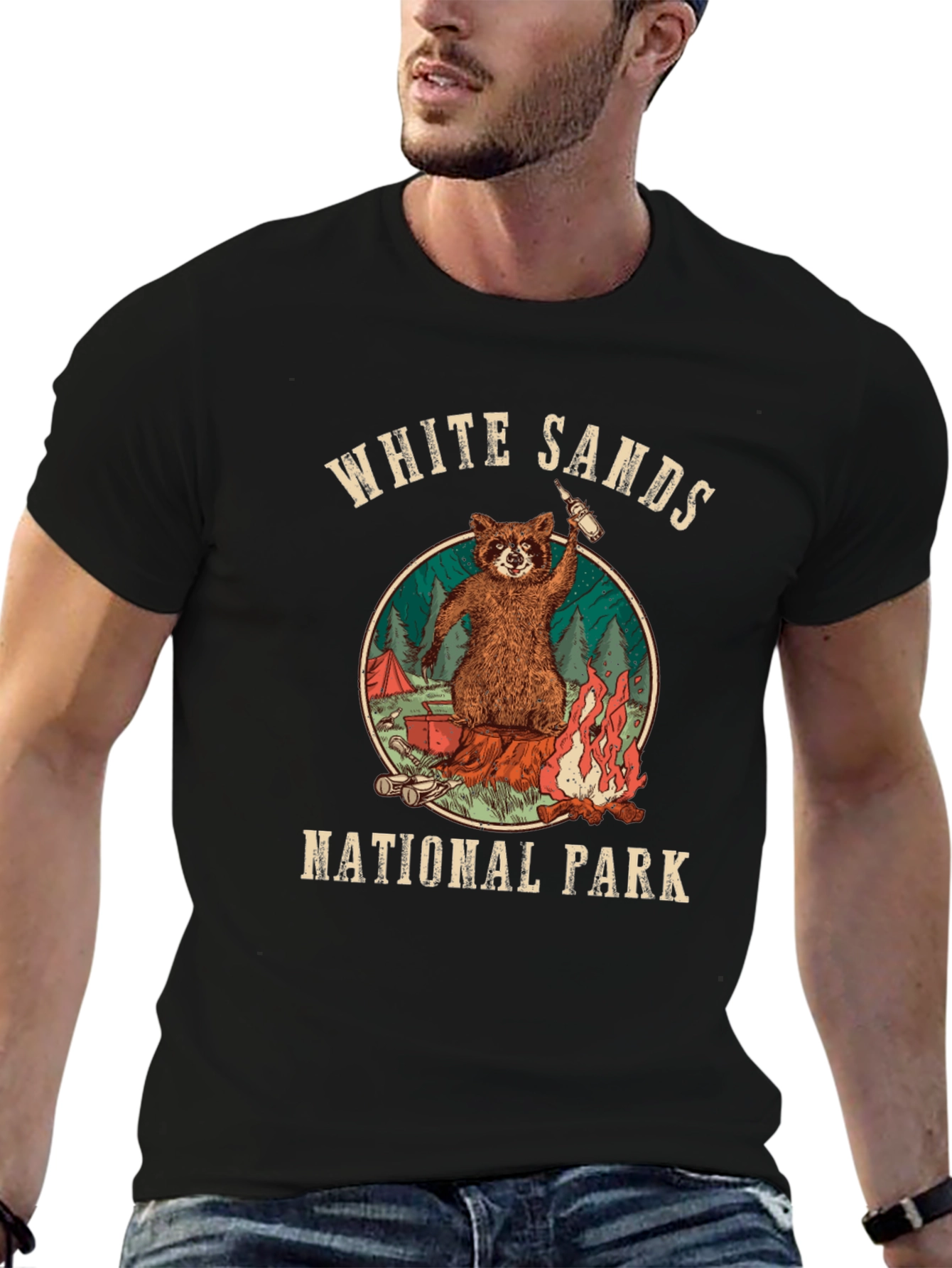 White Sands National Park Raccoon T-Shirt