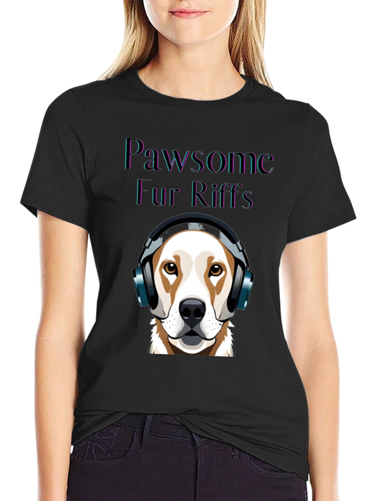 Pawsome Fur Riffs T-Shirt: Dog Lovers Music Tee