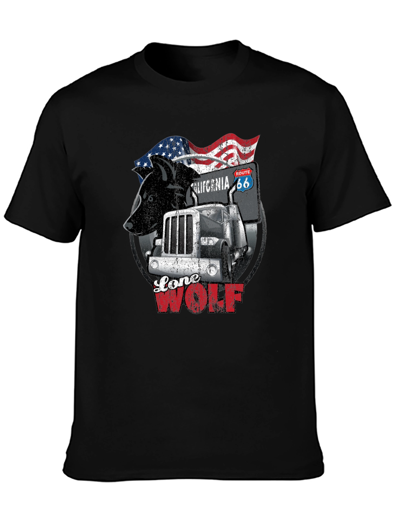 Lone Wolf Trucker T-Shirt - Route 66