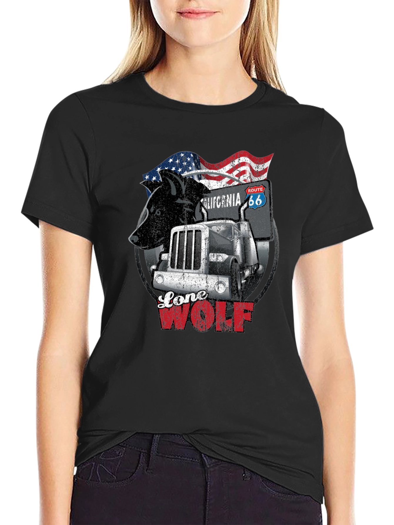 Lone Wolf Trucker T-Shirt - Route 66