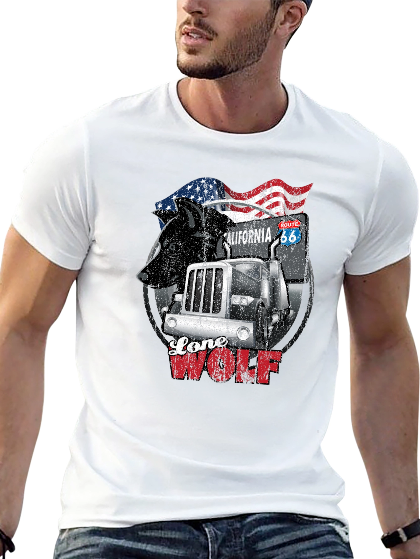 Lone Wolf Trucker T-Shirt - Route 66