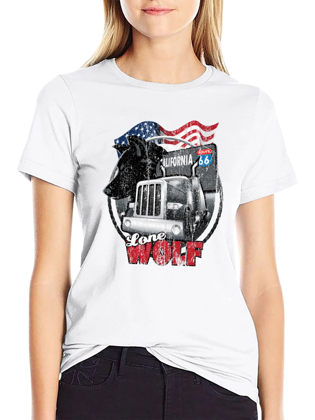 Lone Wolf Trucker T-Shirt - Route 66