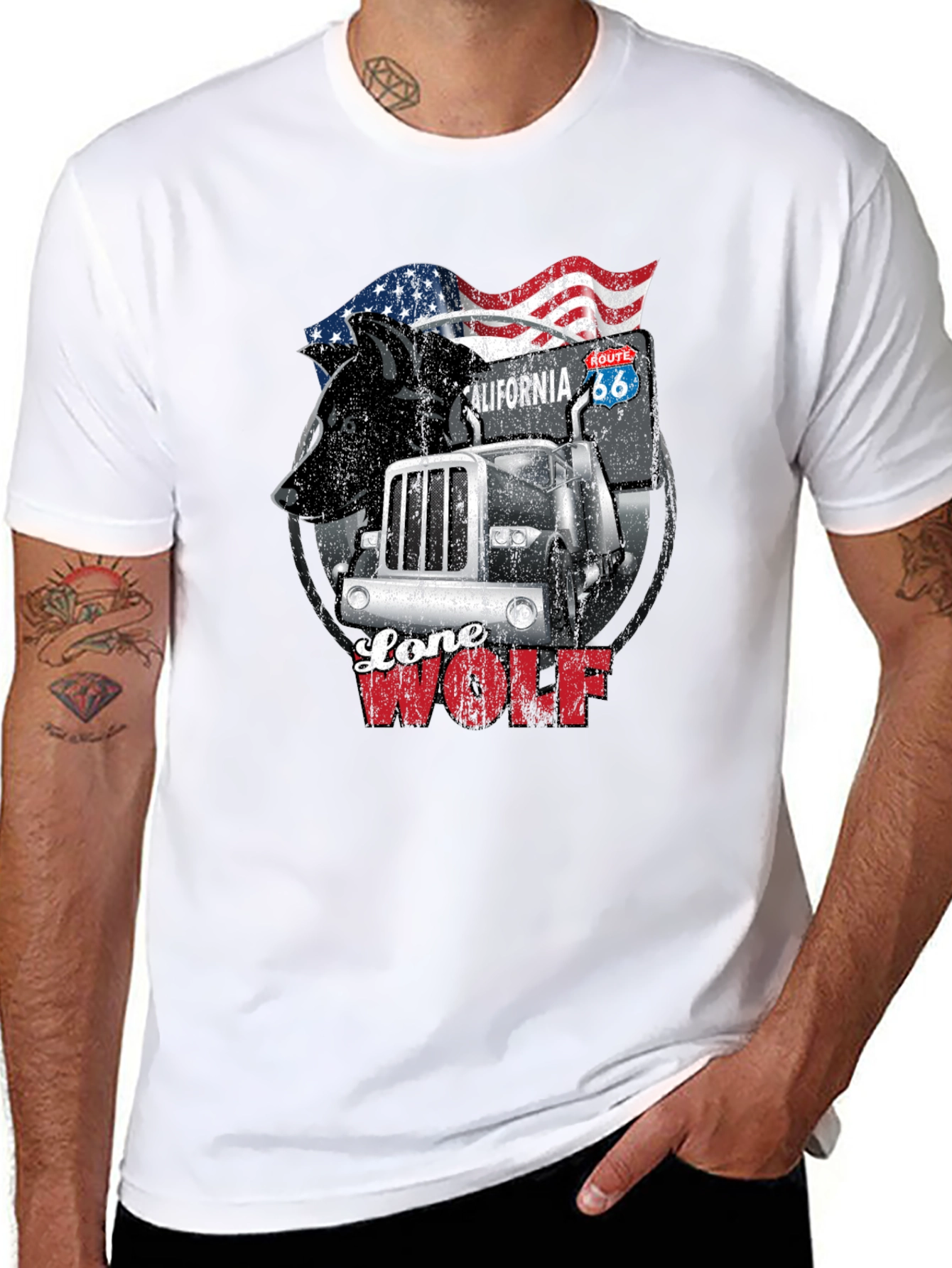 Lone Wolf Trucker T-Shirt - Route 66