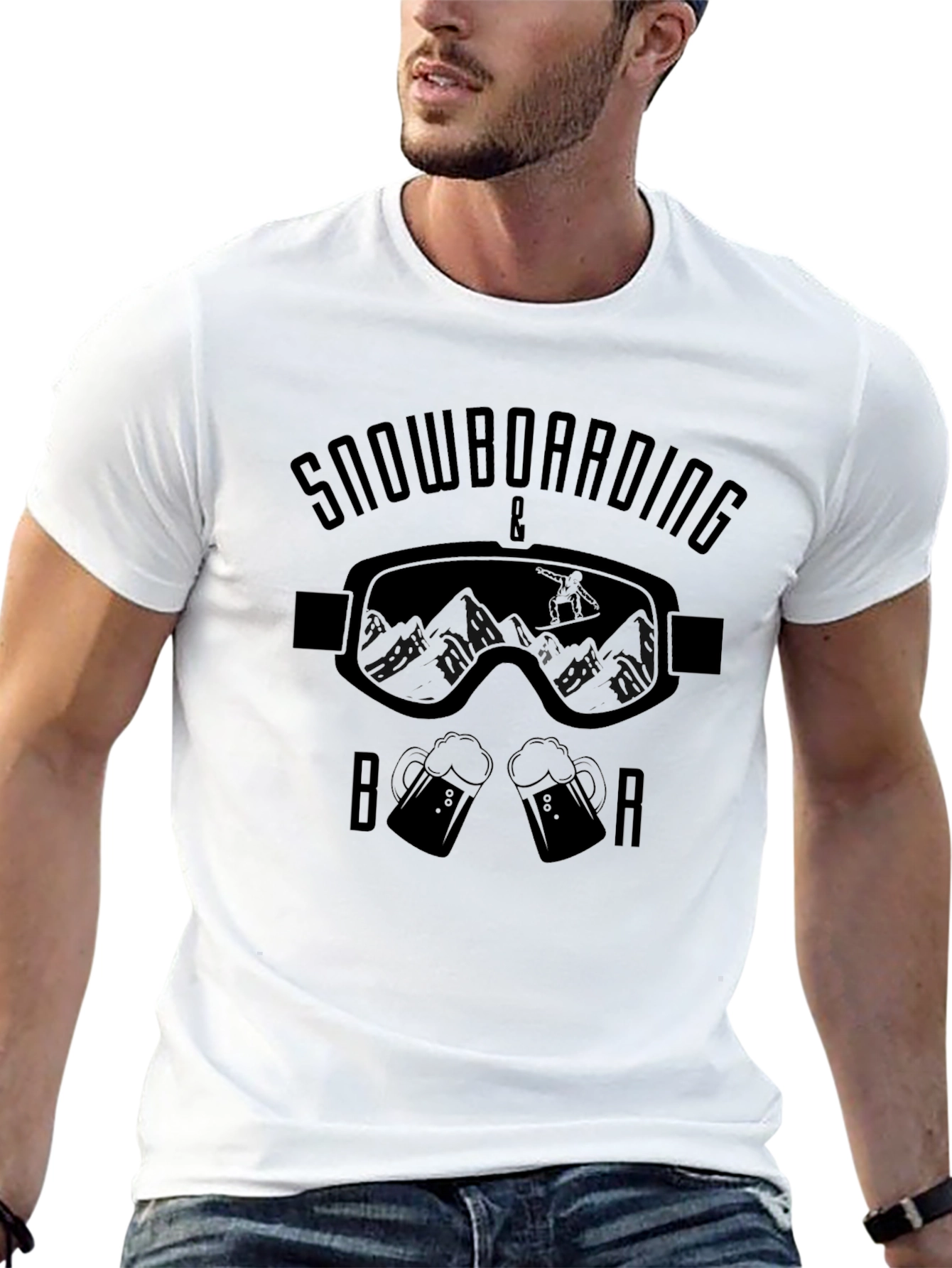 Snowboarding & Beer Graphic T-Shirt