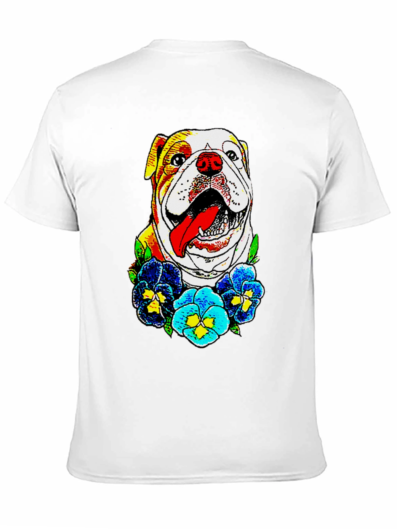 Bulldog & Flowers Graphic Tee
