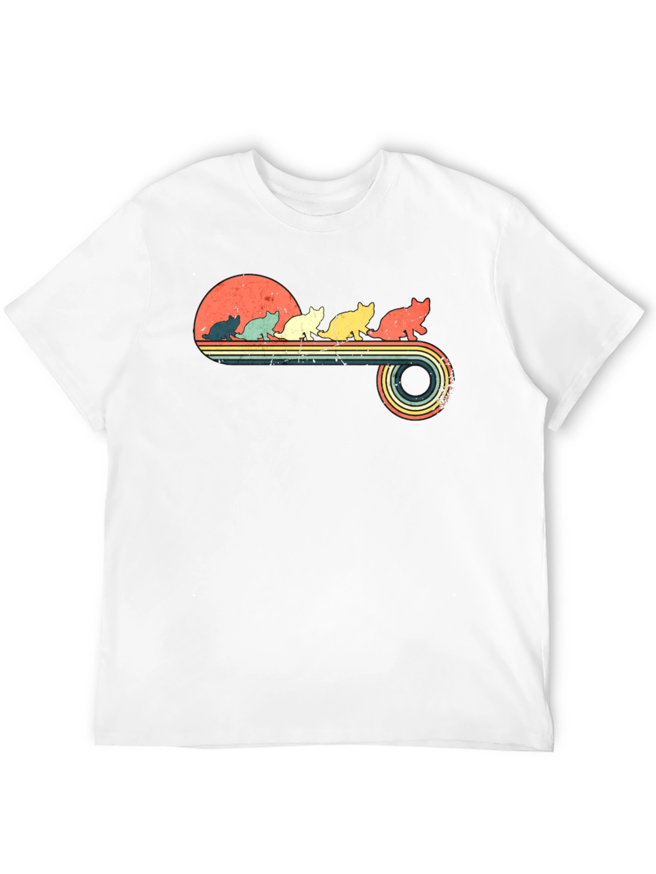 Retro Cat Sunset T-Shirt