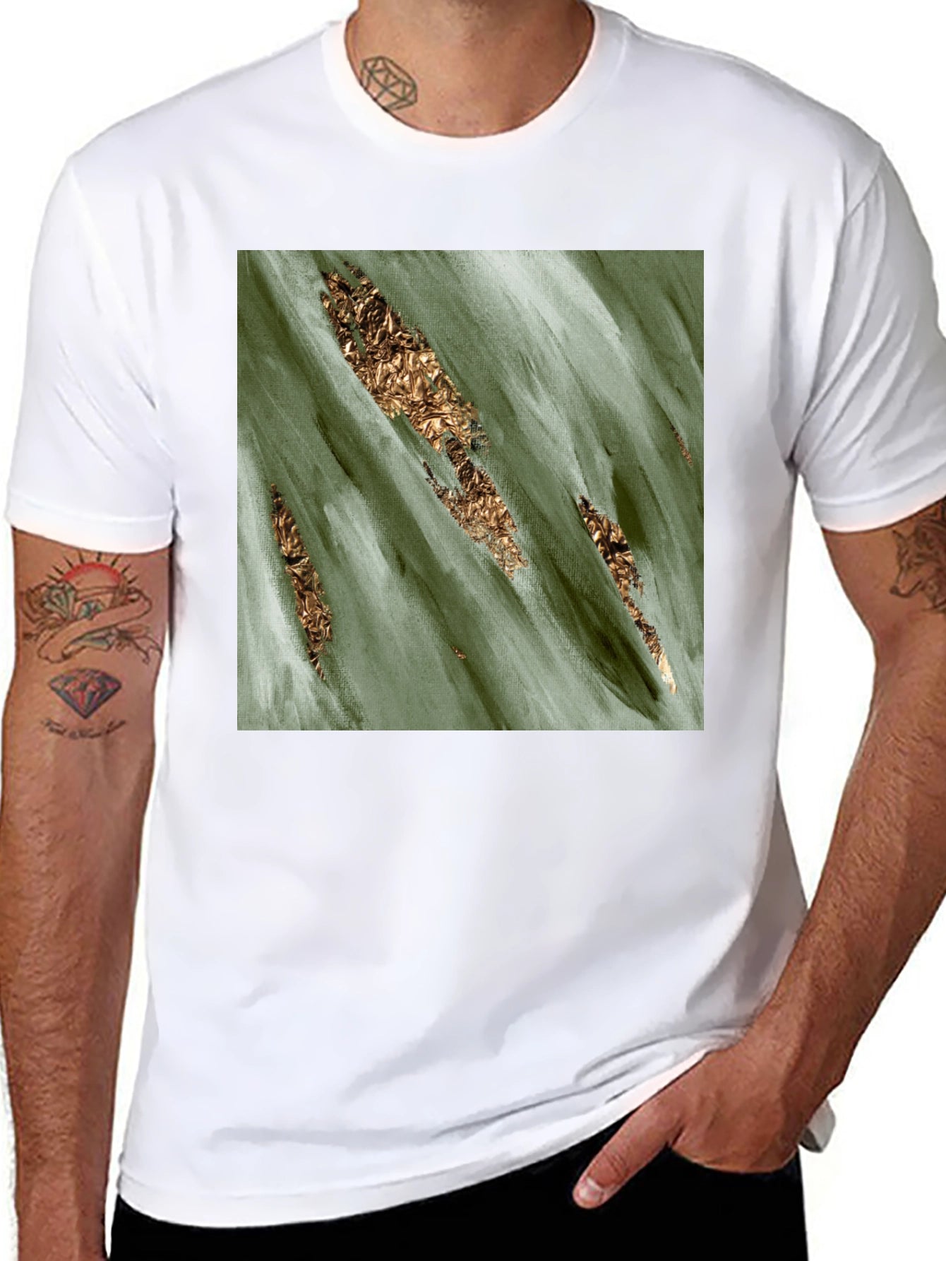Abstract Gold Foil Accent Tee
