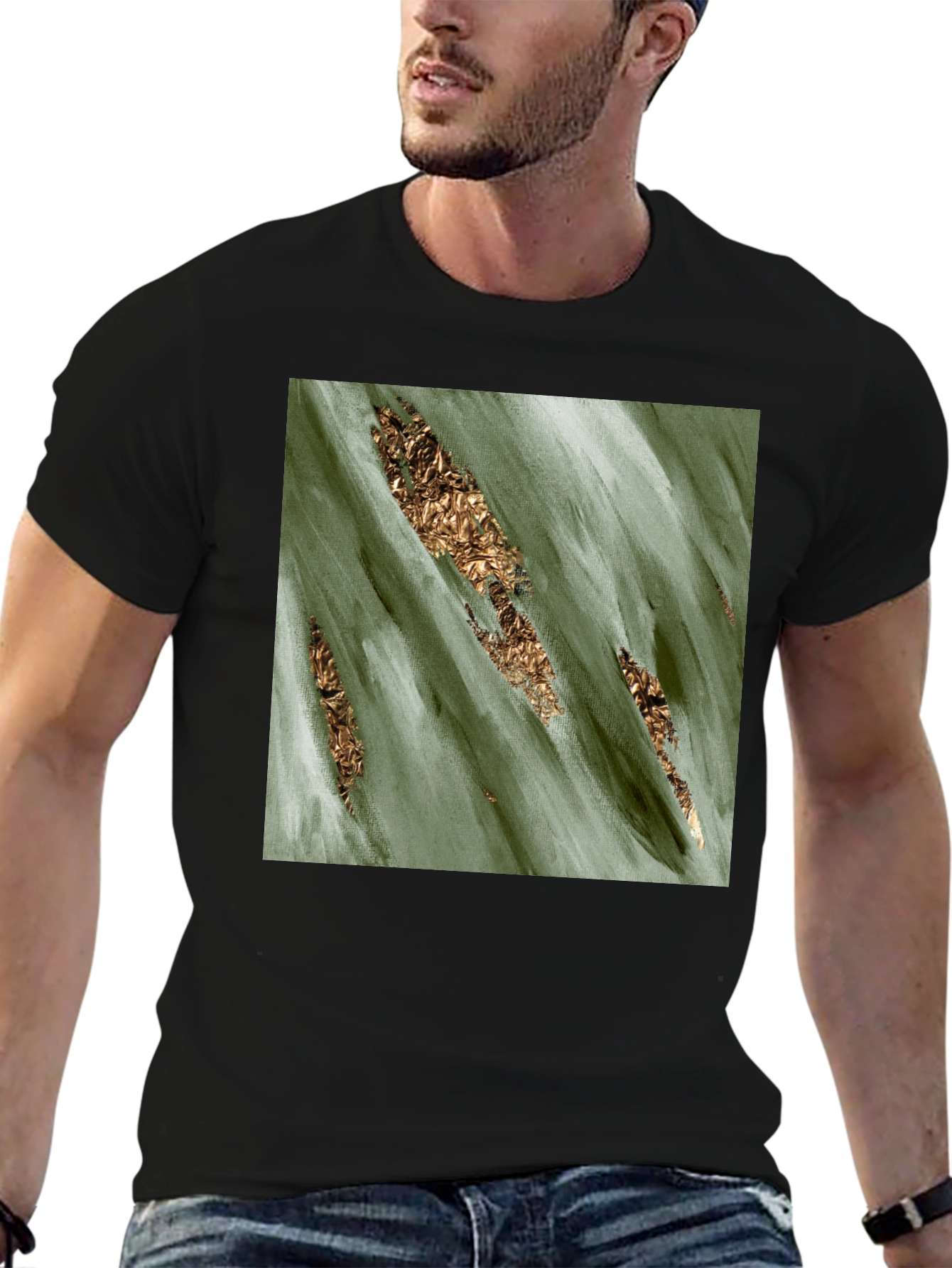 Abstract Gold Foil Accent Tee