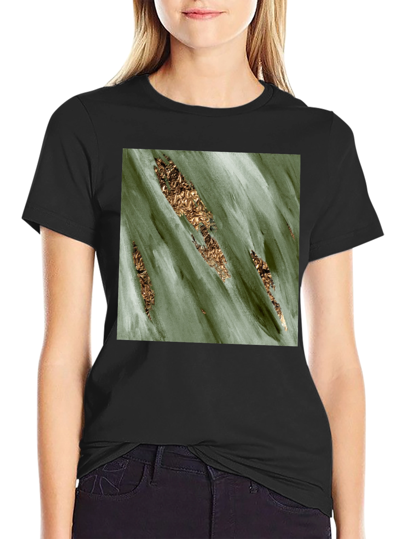 Abstract Gold Foil Accent Tee