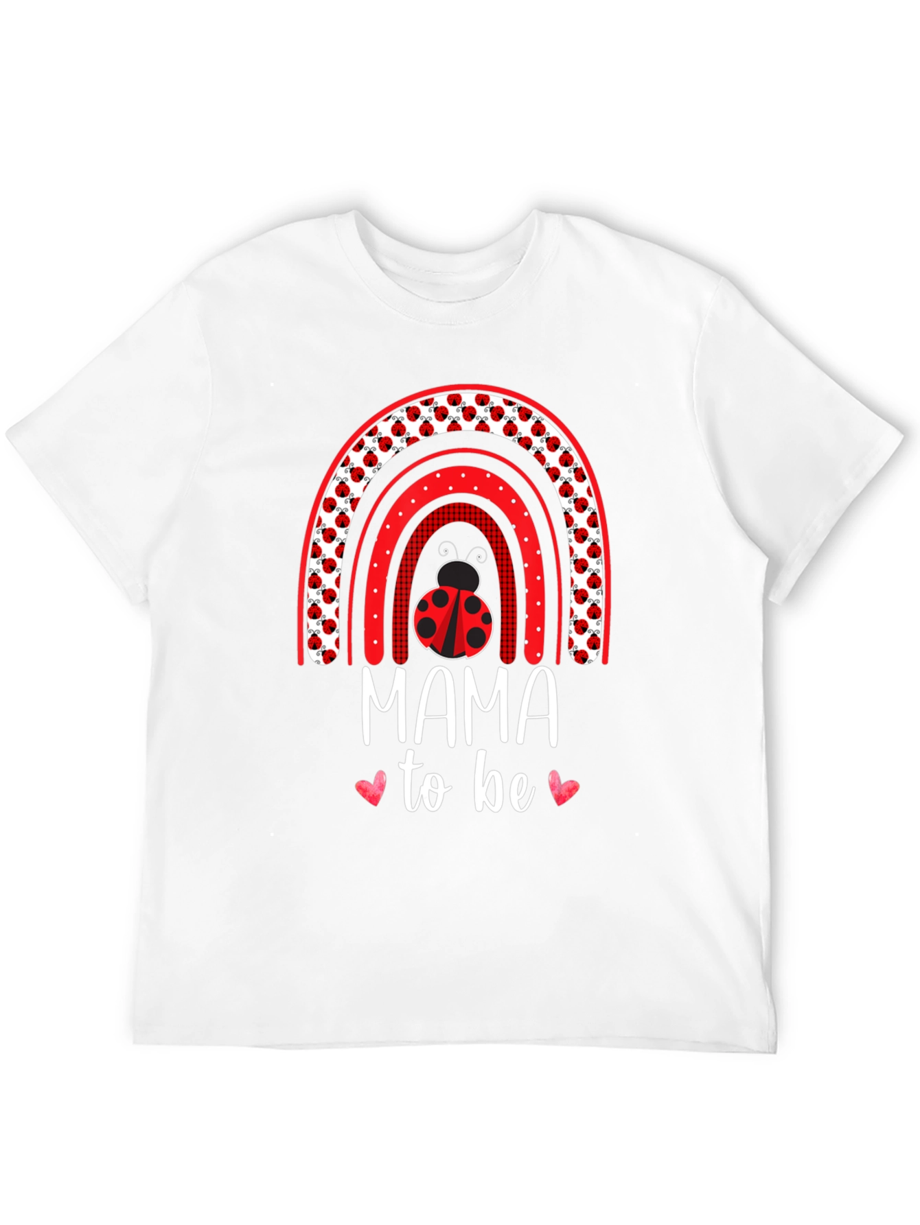 Mama To Be Ladybug Rainbow T-Shirt