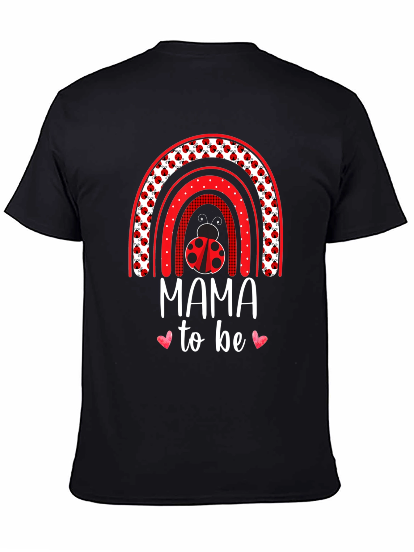 Mama To Be Ladybug Rainbow T-Shirt