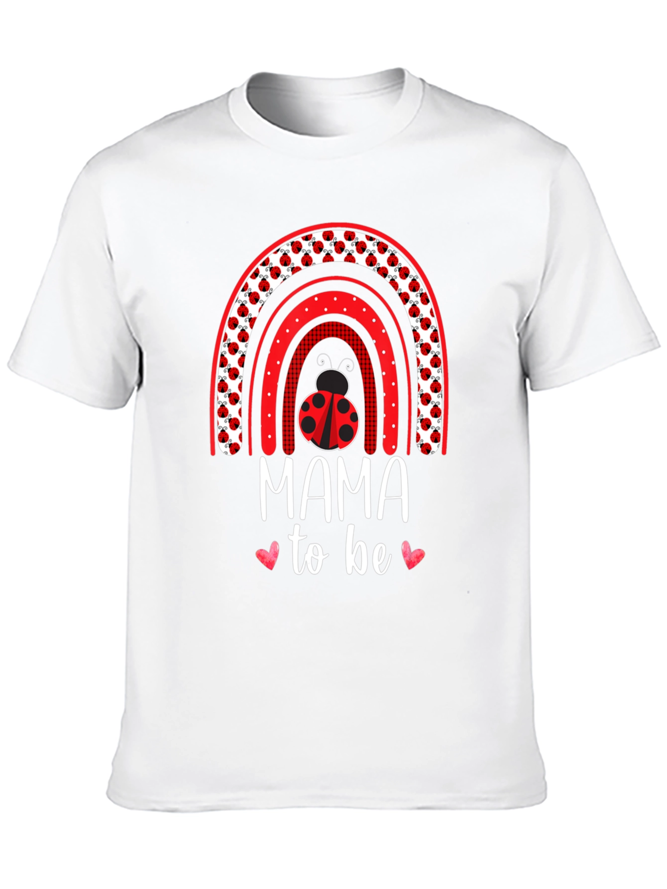 Mama To Be Ladybug Rainbow T-Shirt