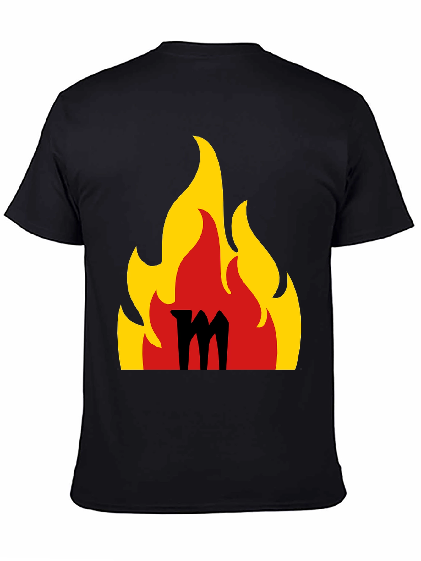 Flaming M Graphic Tee - Bold Black T-Shirt