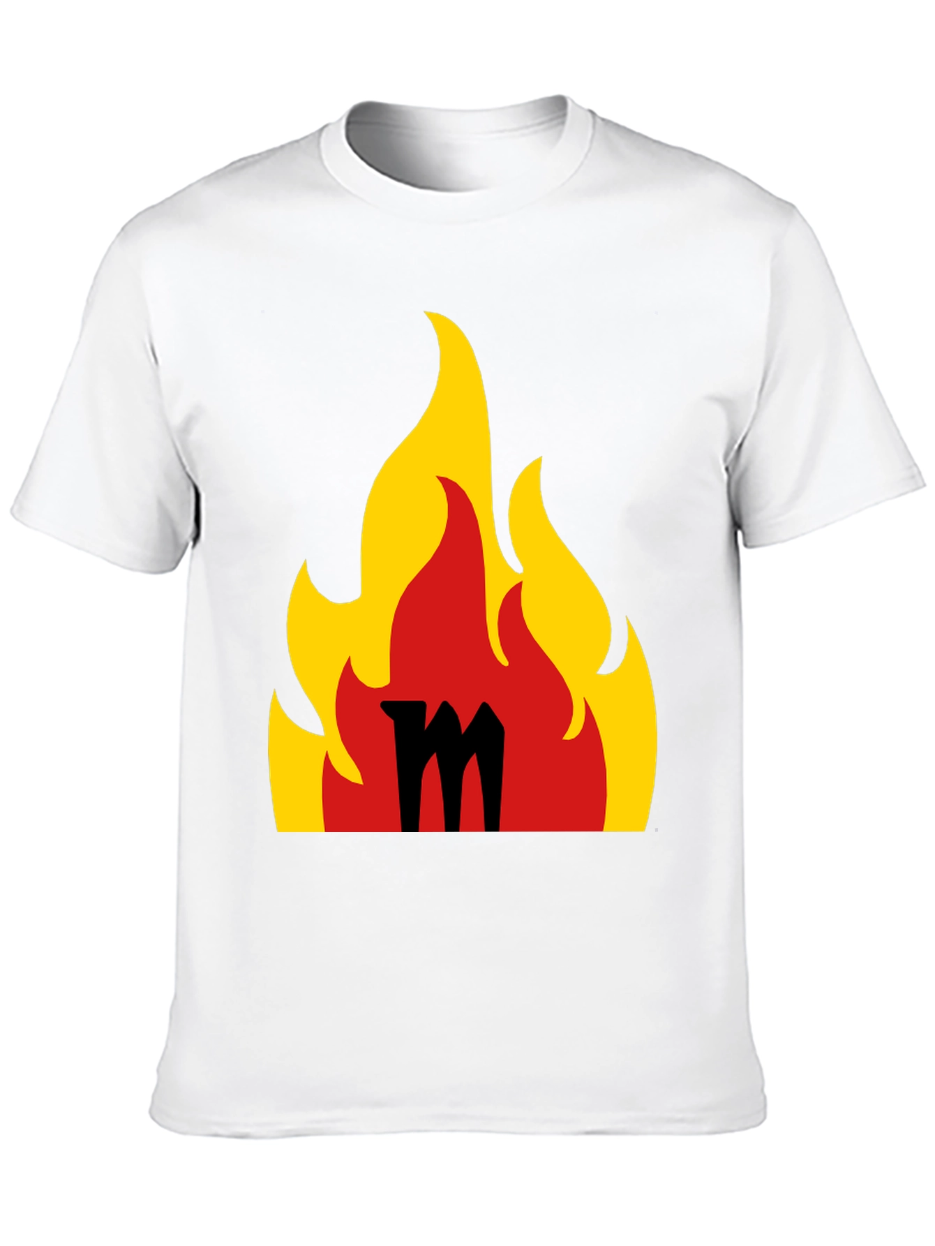 Flaming M Graphic Tee - Bold Black T-Shirt