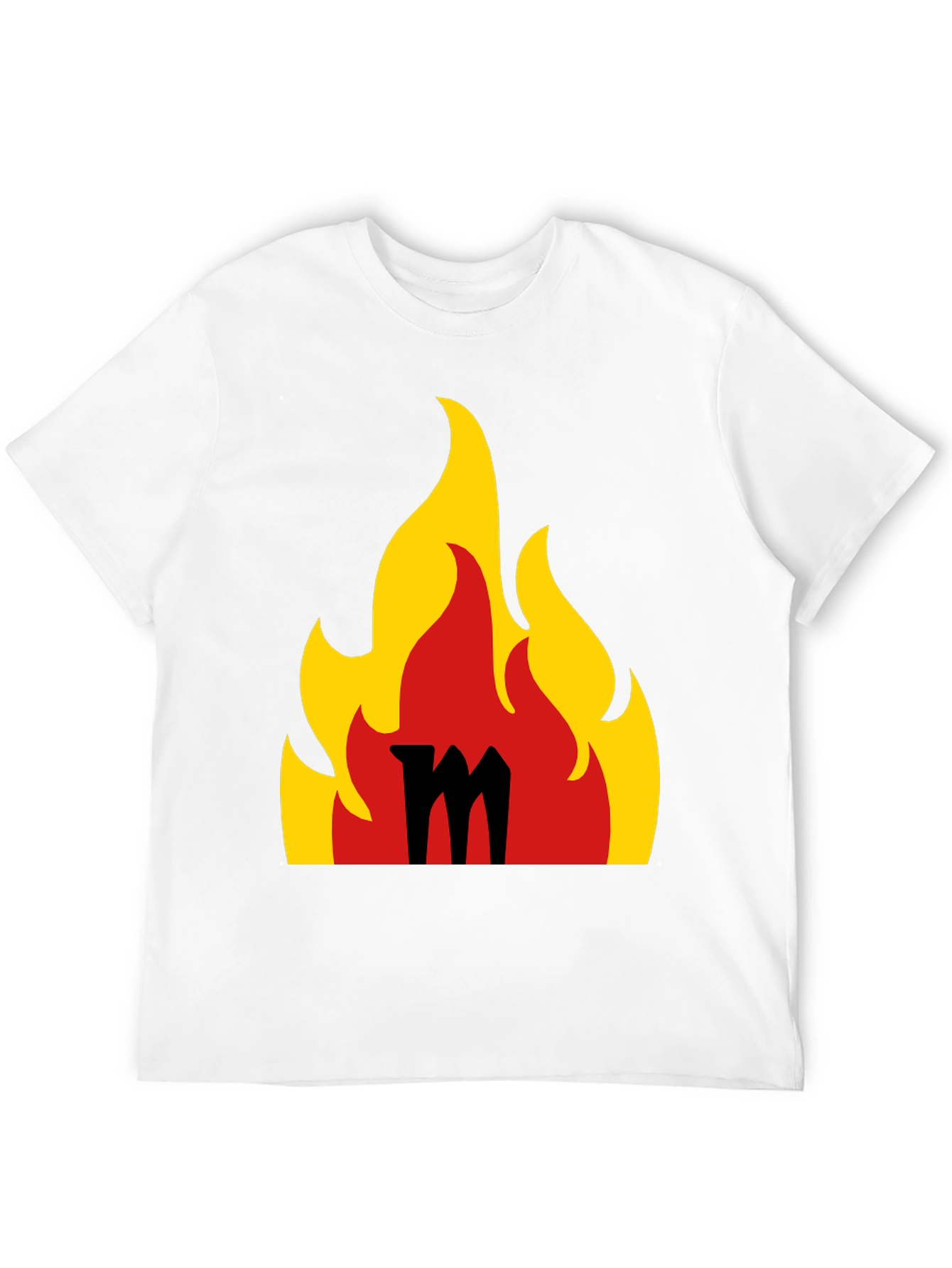 Flaming M Graphic Tee - Bold Black T-Shirt