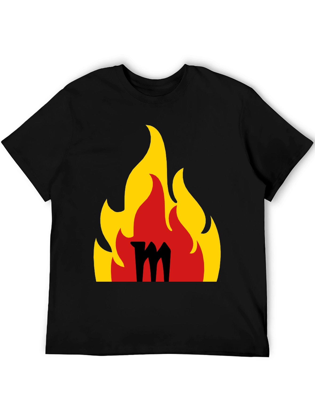 Flaming M Graphic Tee - Bold Black T-Shirt
