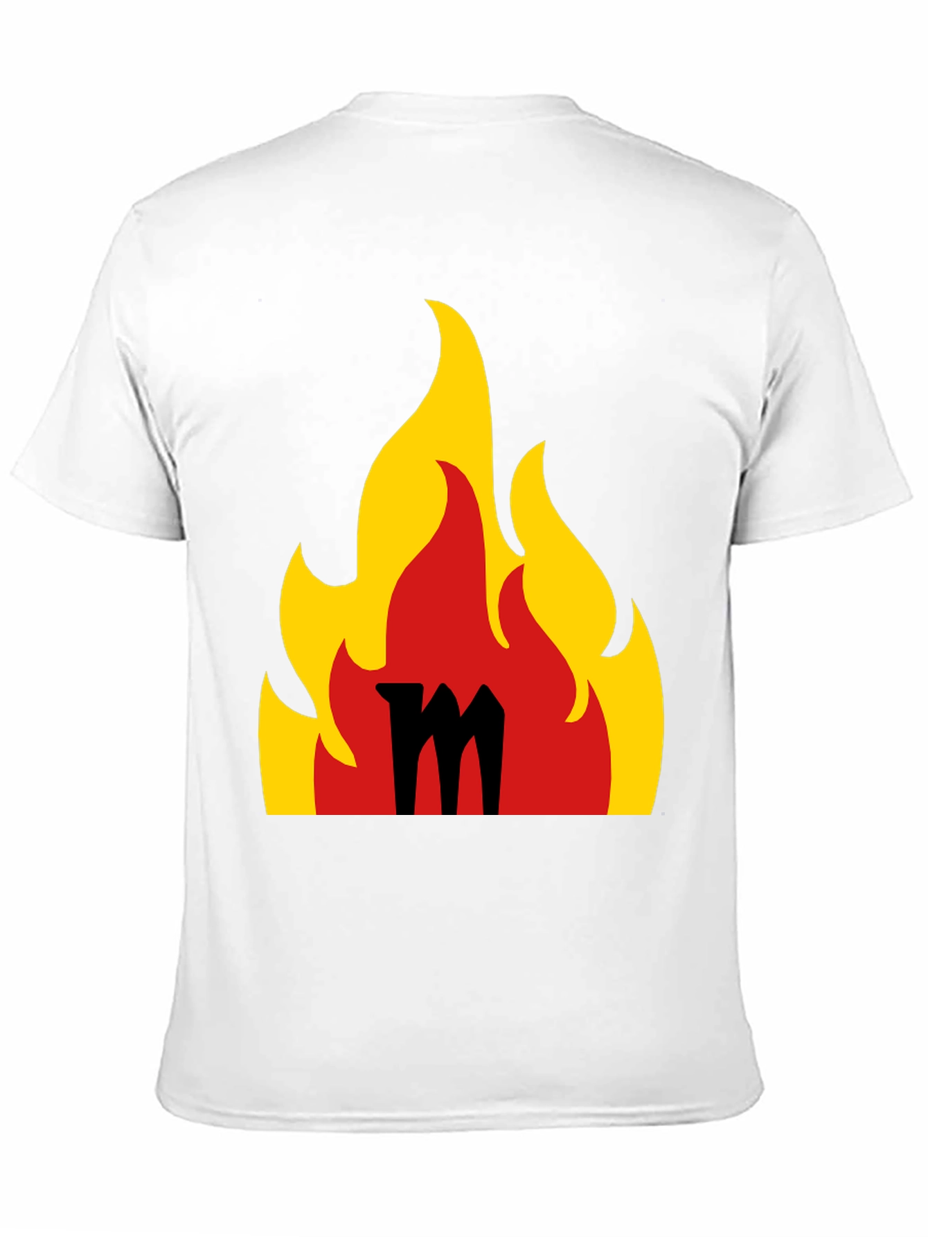 Flaming M Graphic Tee - Bold Black T-Shirt