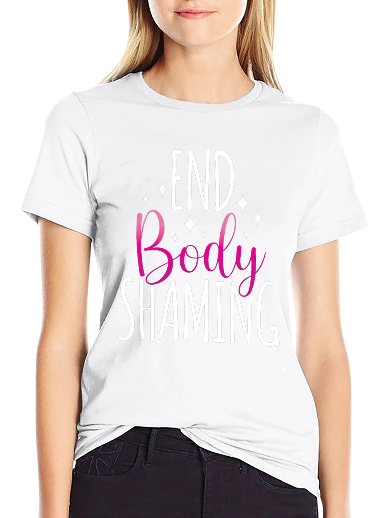 End Body Shaming Graphic Tee - Black