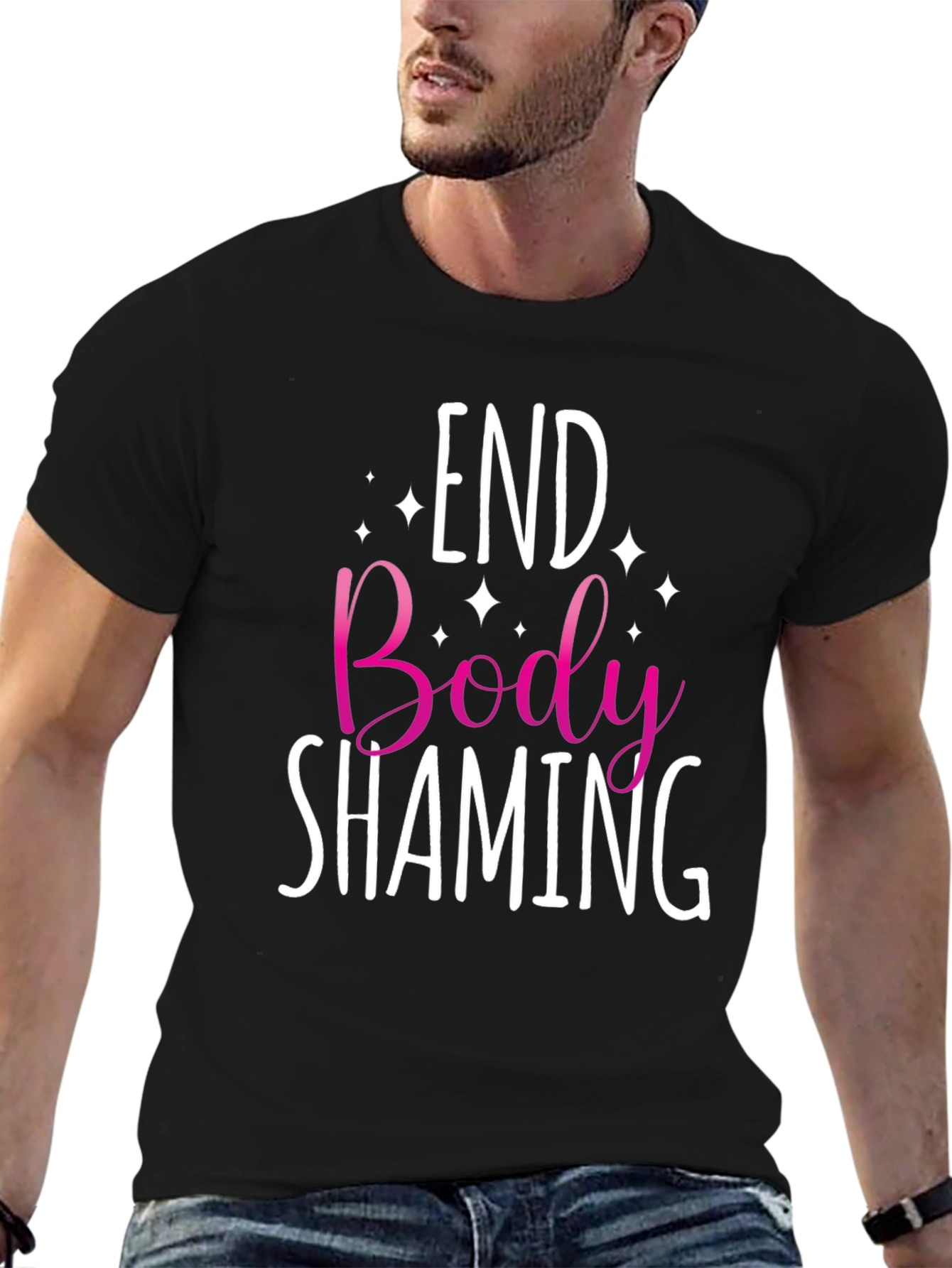 End Body Shaming Graphic Tee - Black