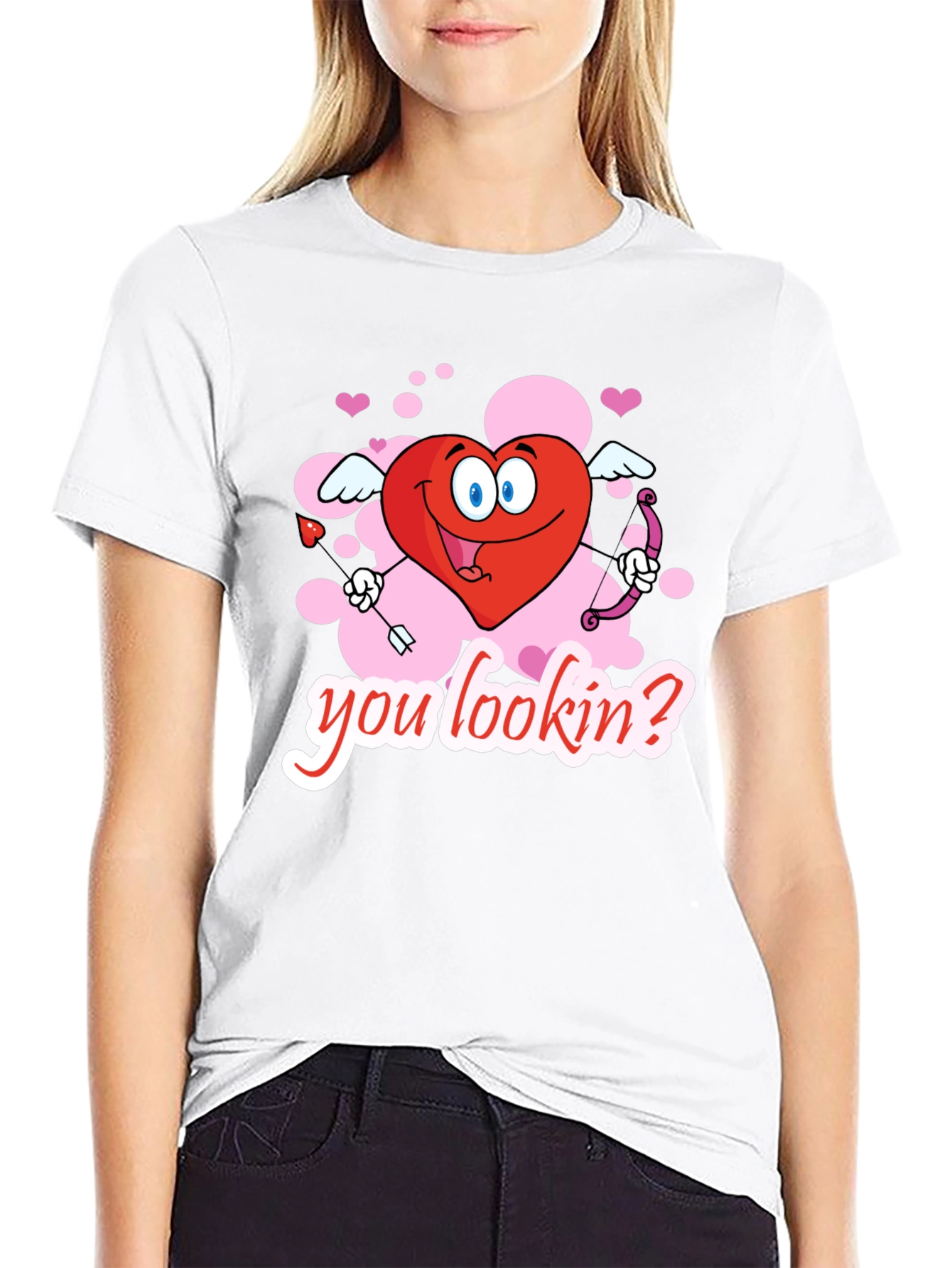 Valentines Cupid Heart Graphic T-Shirt