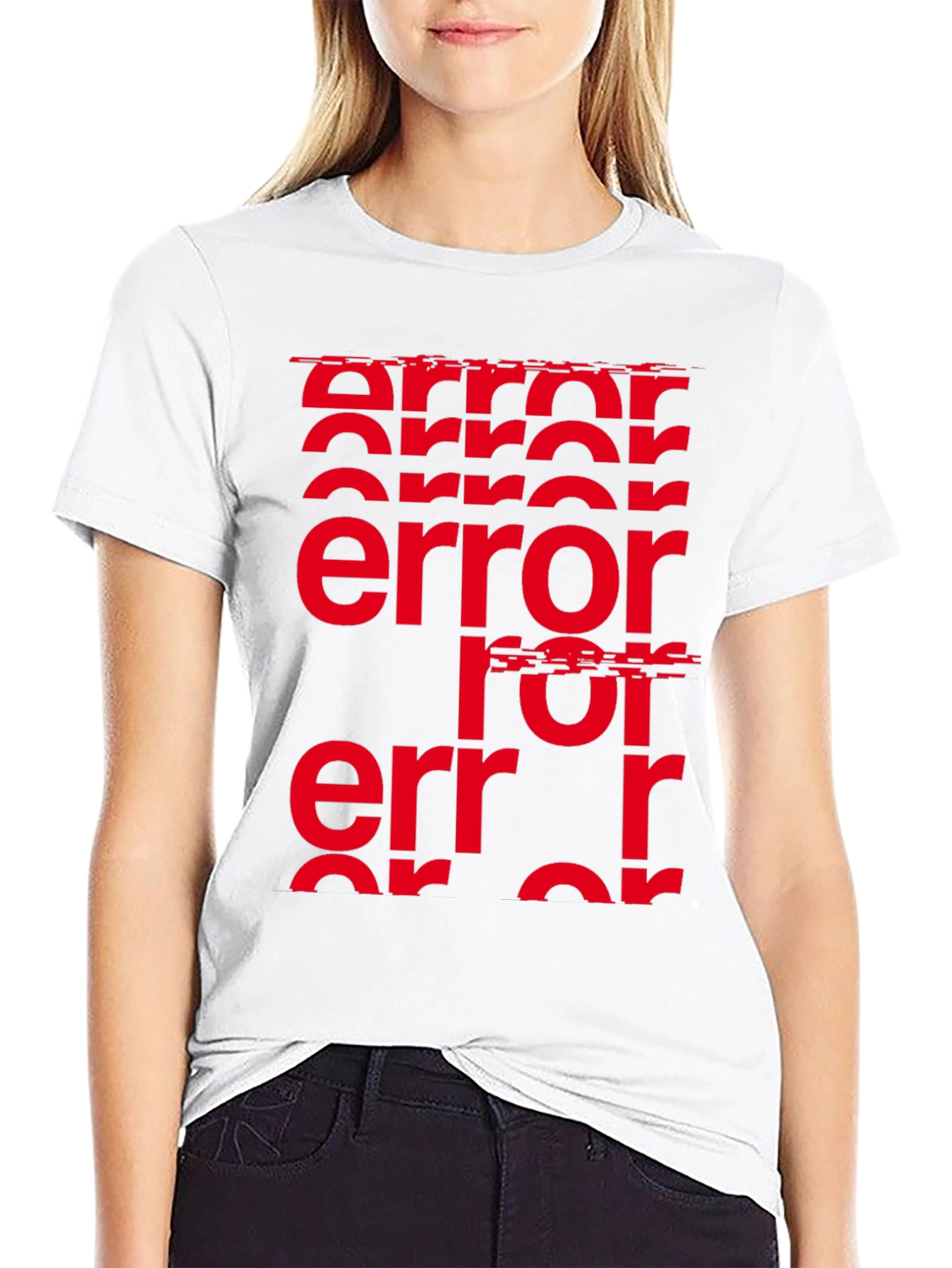 Error Glitch Graphic Tee - Black