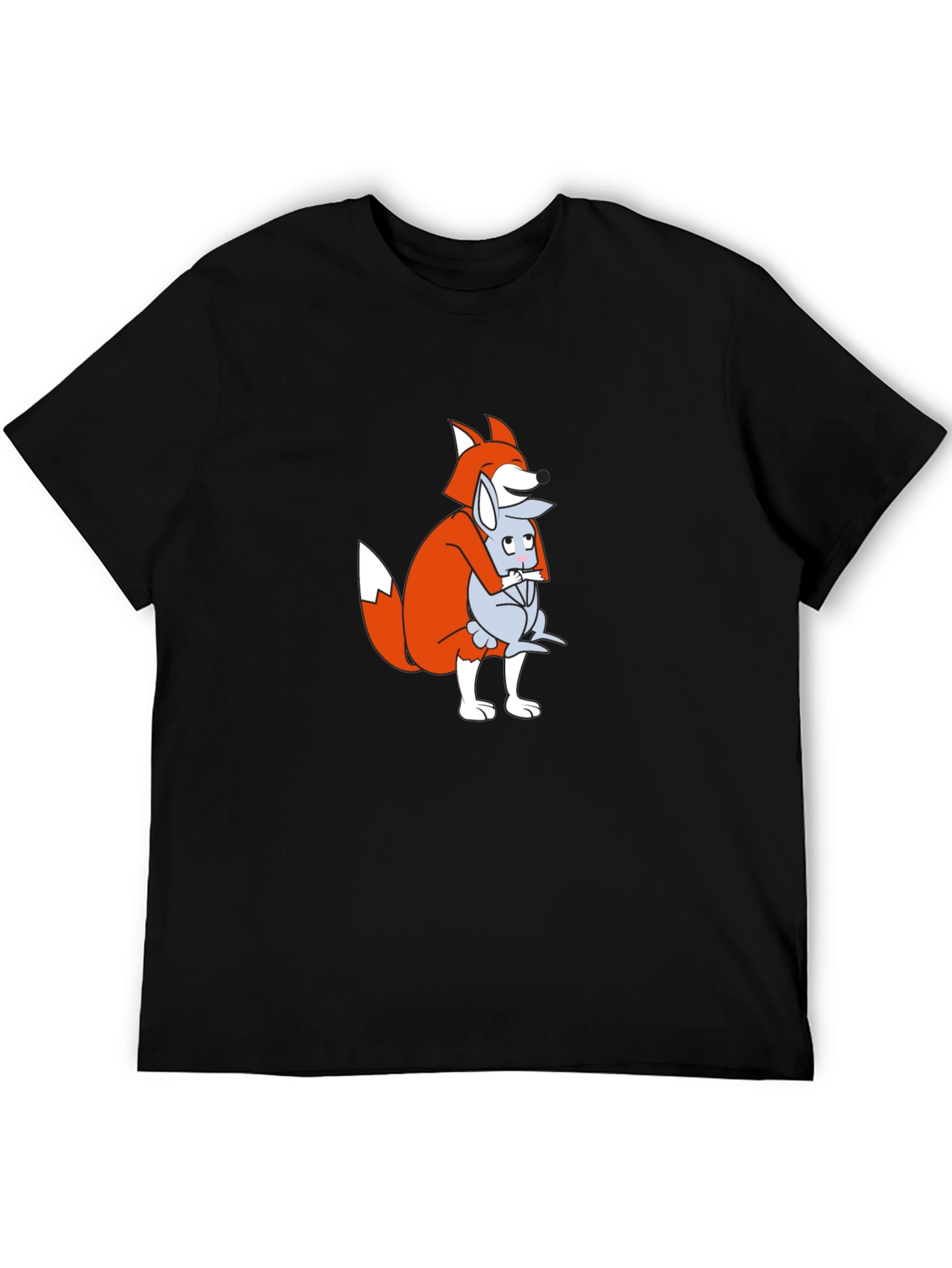 Fox and Mouse Hug Graphic T-Shirt