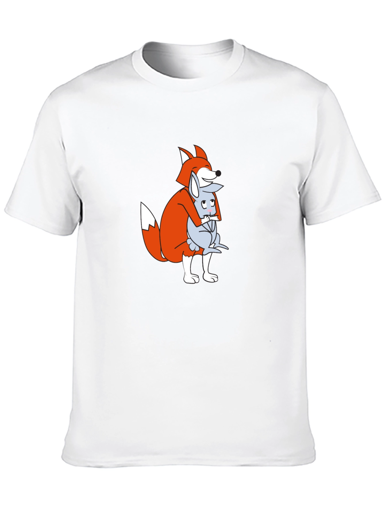 Fox and Mouse Hug Graphic T-Shirt