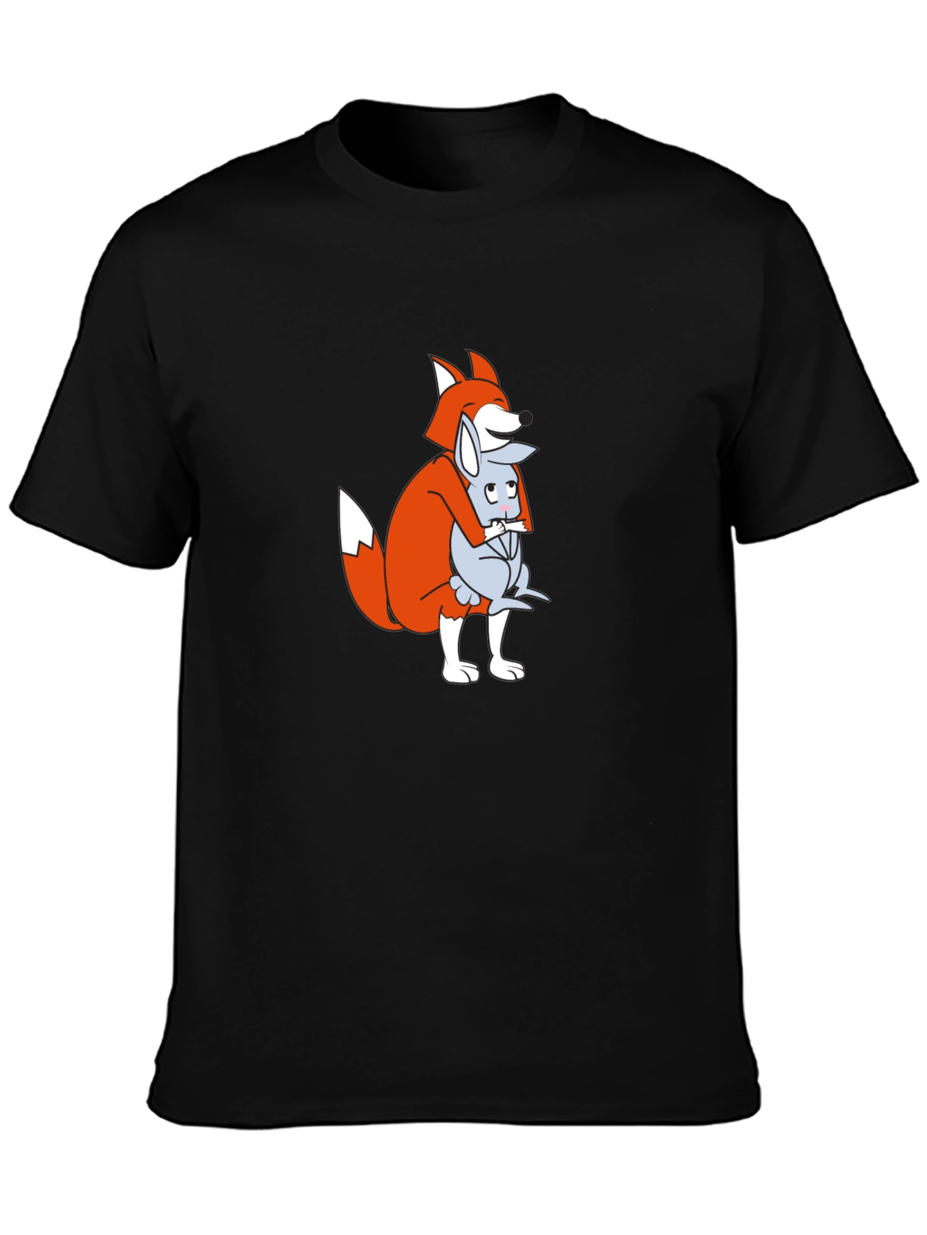 Fox and Mouse Hug Graphic T-Shirt