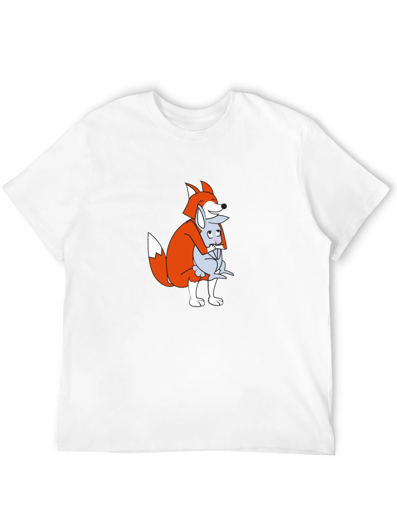 Fox and Mouse Hug Graphic T-Shirt