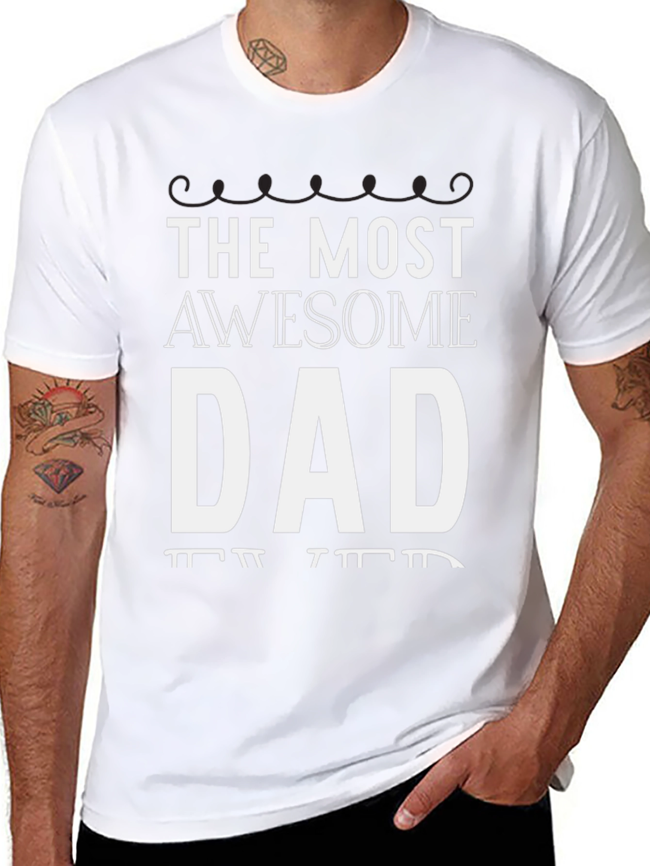The Most Awesome Dad T-Shirt - Black Graphic Tee