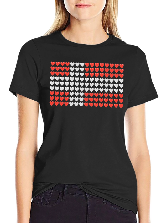 Denmark Flag Hearts Graphic T-Shirt