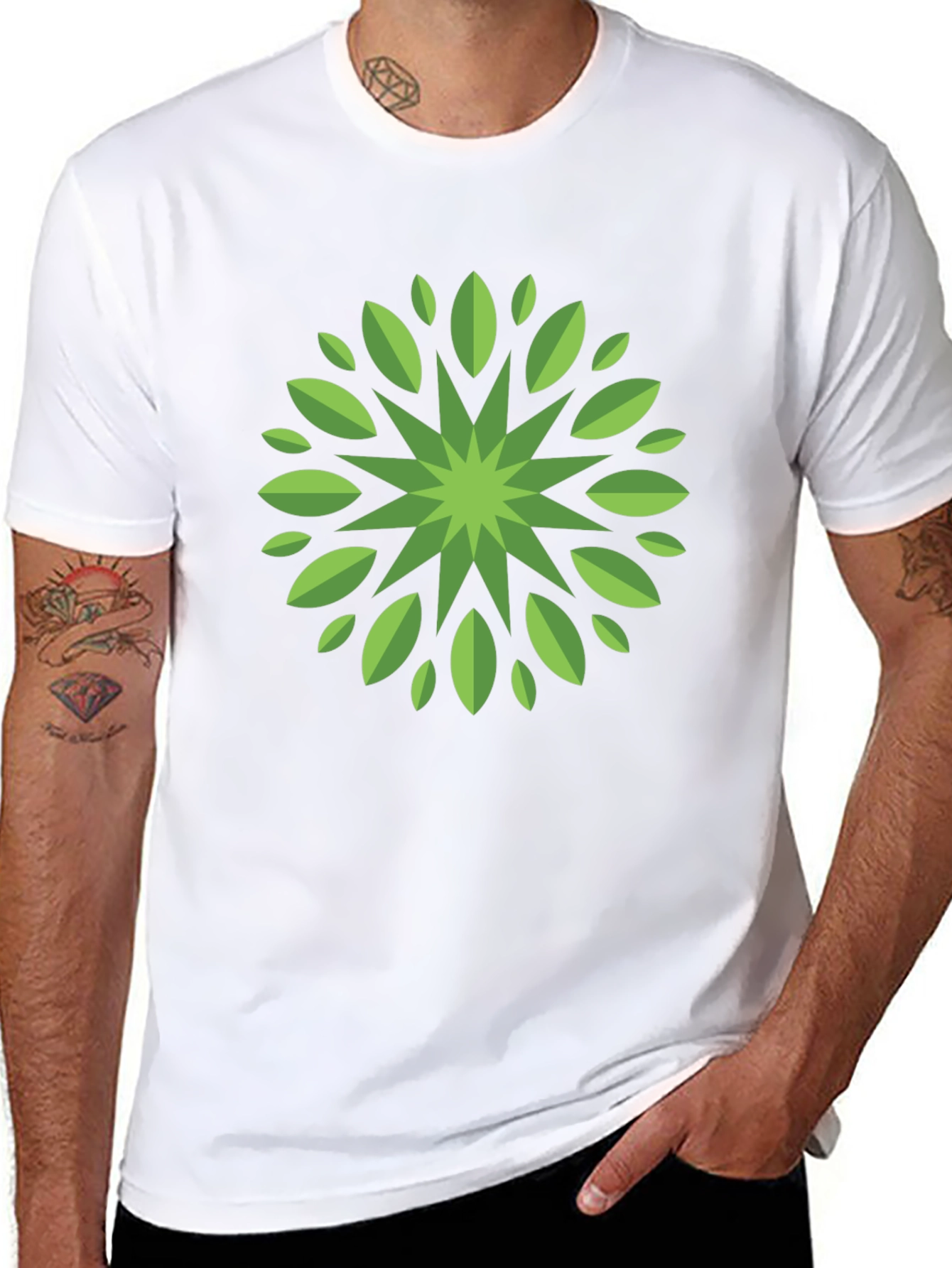 Leaf Mandala Graphic Tee - Stylish Black T-Shirt