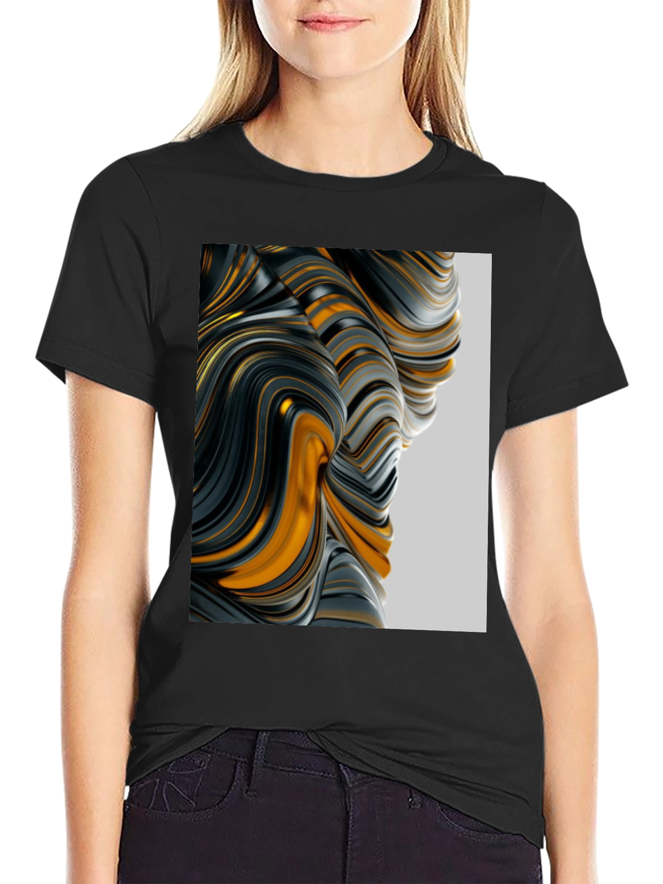 Abstract Swirl Graphic Tee - Modern Art Shirt