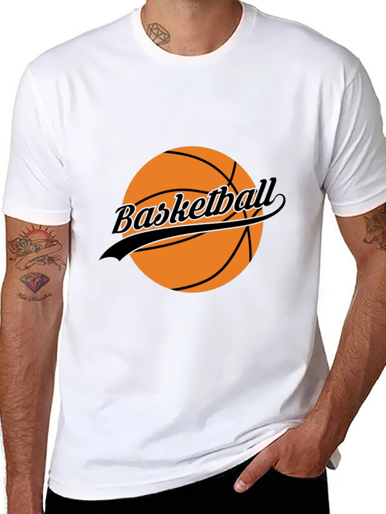 Basketball Graphic T-Shirt - Black Casual Tee
