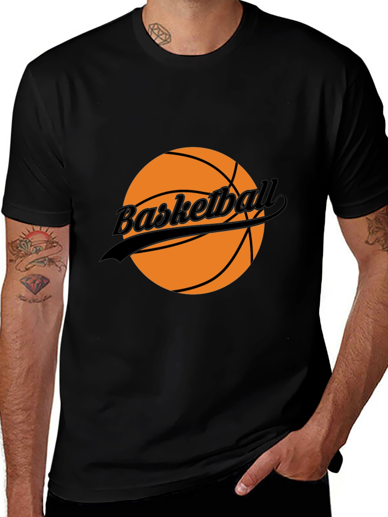 Basketball Graphic T-Shirt - Black Casual Tee
