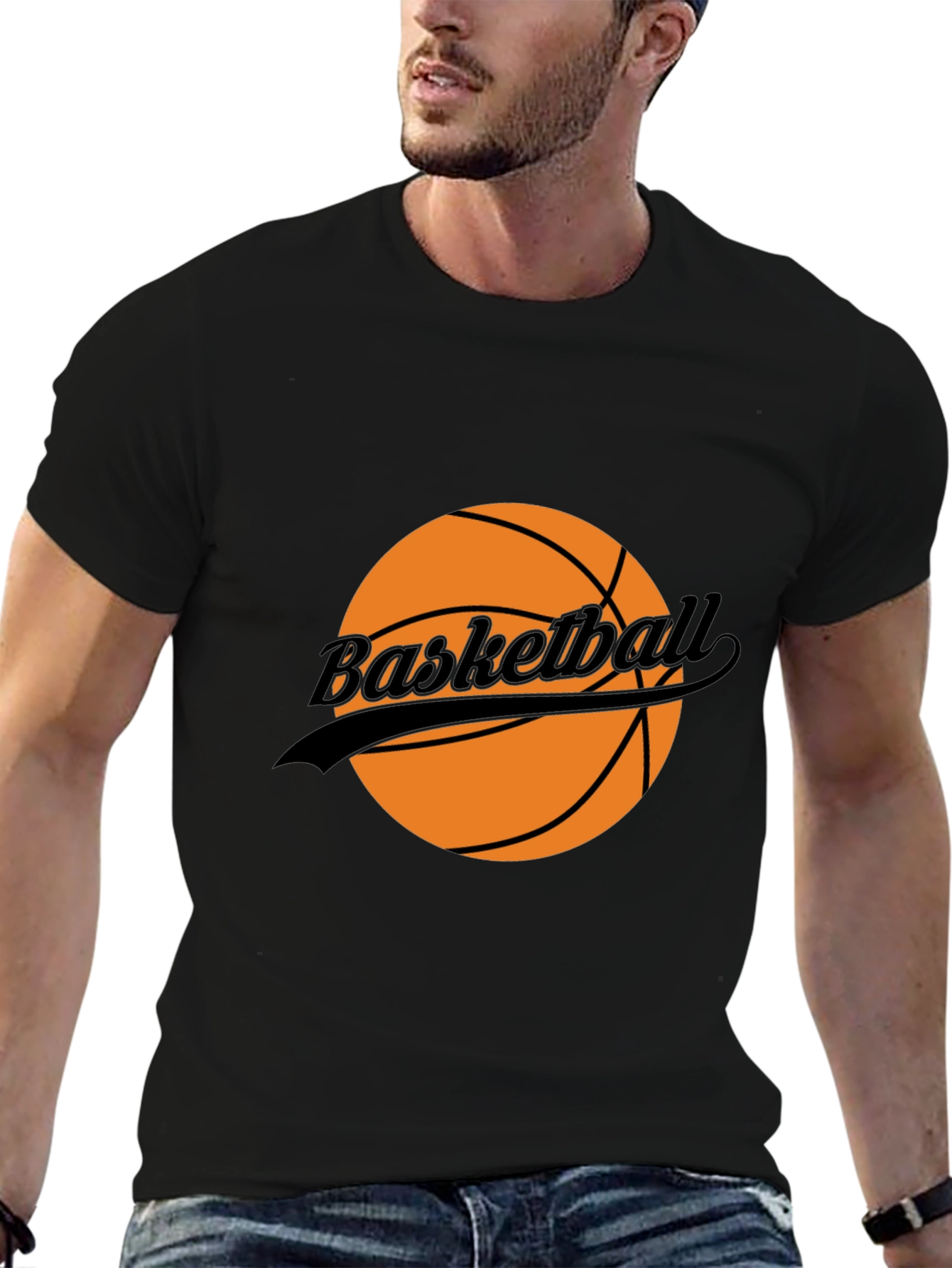 Basketball Graphic T-Shirt - Black Casual Tee