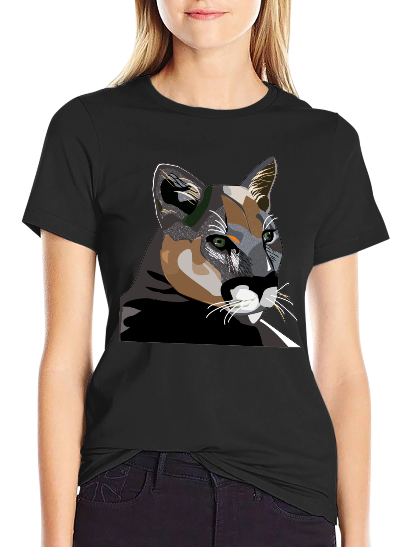 Cool Cat Graphic T-Shirt - Black Cotton Tee