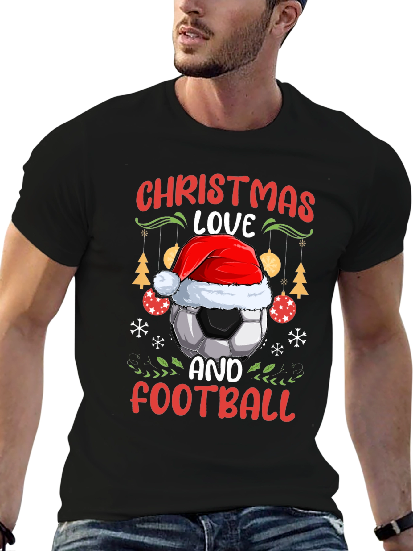 Christmas Love and Football T-Shirt