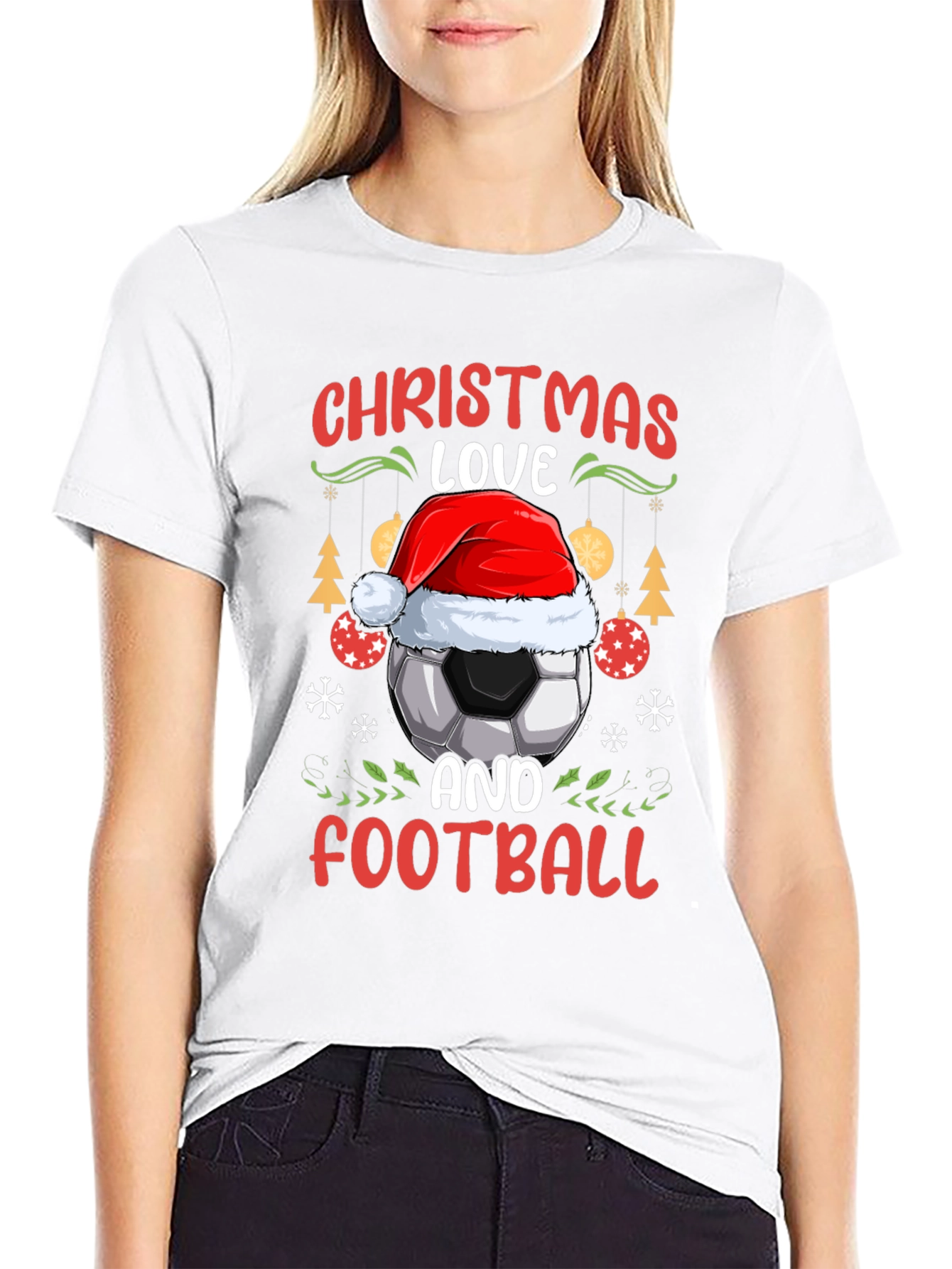 Christmas Love and Football T-Shirt