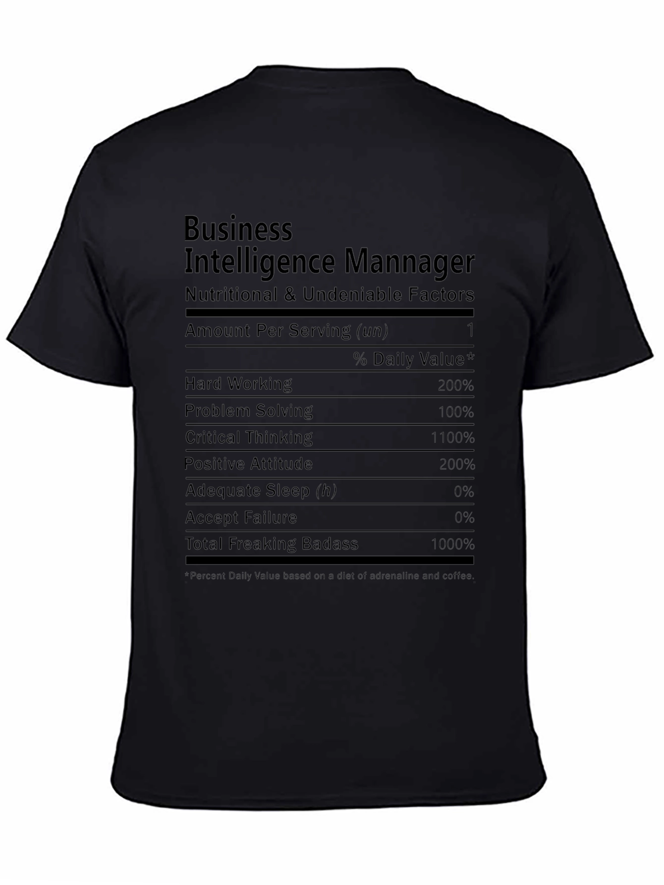 Business Intelligence Manager Novelty T-Shirt