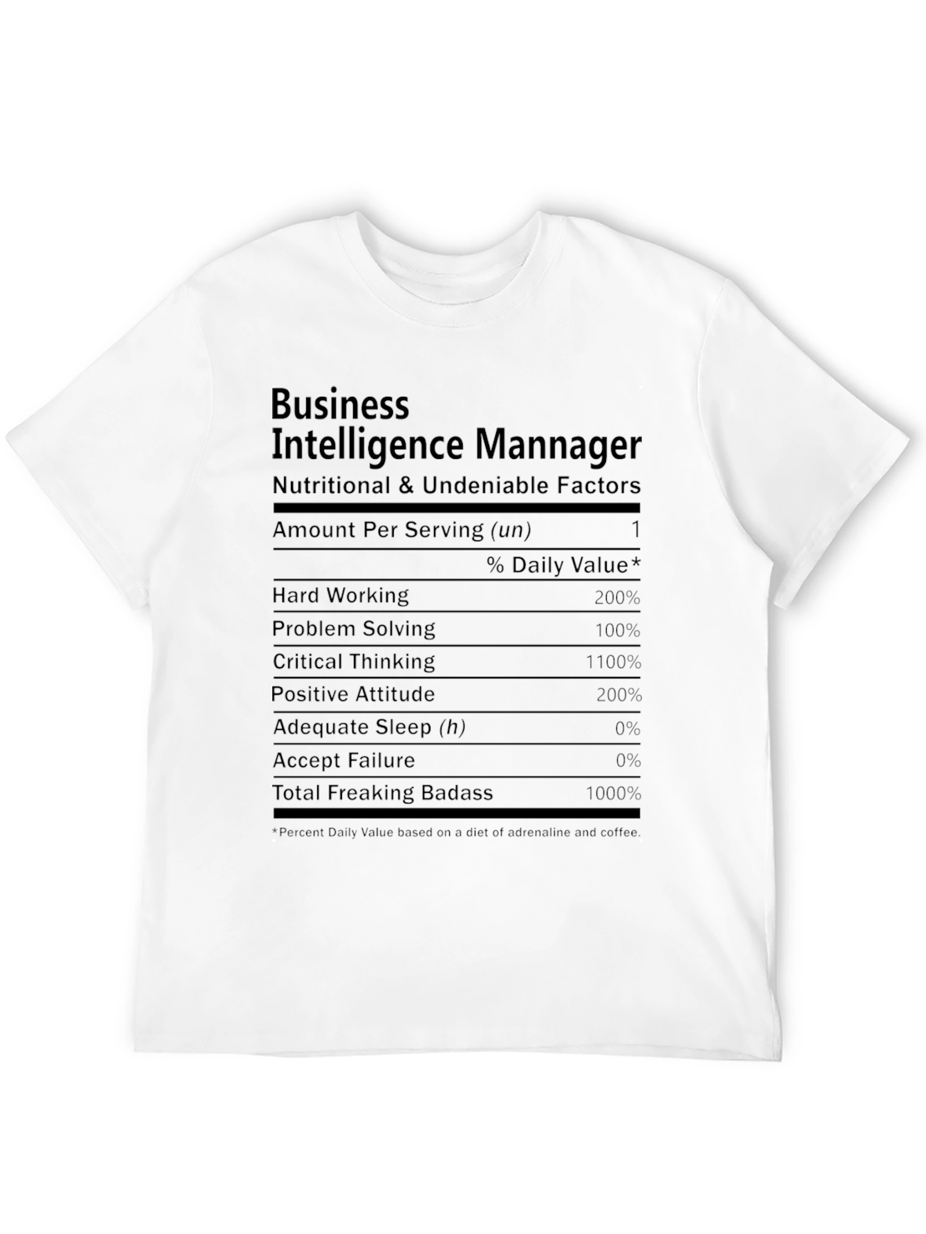 Business Intelligence Manager Novelty T-Shirt